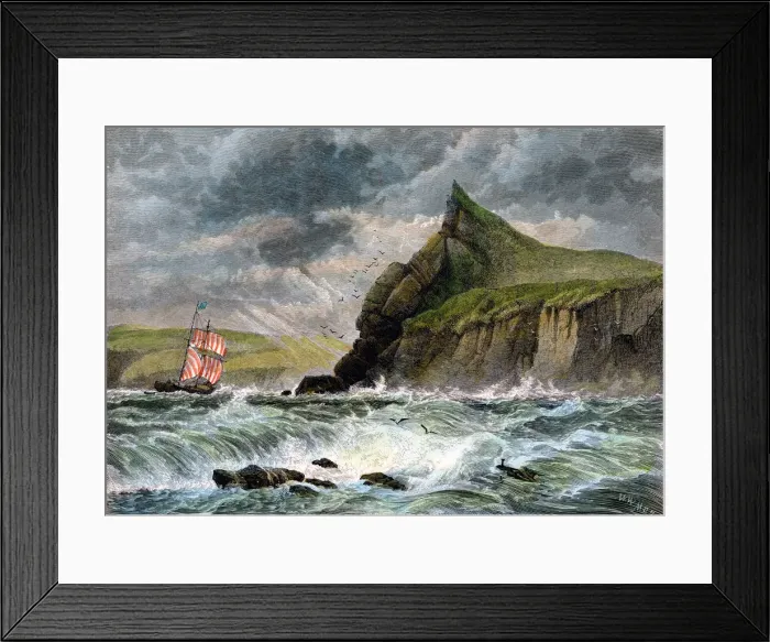 Framed Print : The entrance to Fowey Harbour, Cornwall, 19th century Framed Print : The entrance to Fowey Harbour, Cornwall, 19th century