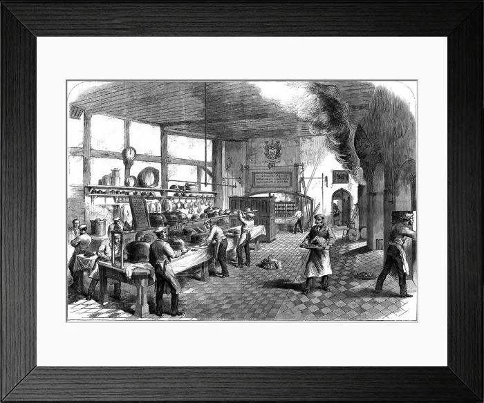 Framed Print : The kitchen at Charterhouse School, Godalming, Surrey, 1867 Framed Print : The kitchen at Charterhouse School, Godalming, Surrey, 1867
