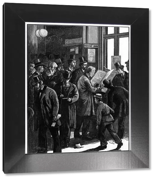 Scene at Lloyds, London, 1877. Artist: William Bazett Murray