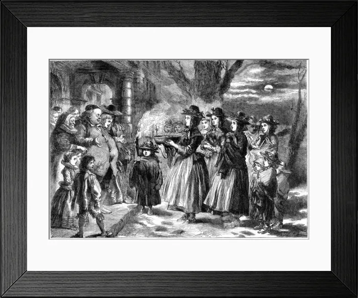 Framed Print : The Wassail Bowl, 1860. Artist: Sir John Gilbert Framed Print : The Wassail Bowl, 1860. Artist: Sir John Gilbert