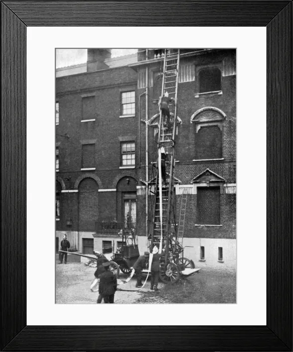 Framed Print : Fire engine, late 19th century Framed Print : Fire engine, late 19th century
