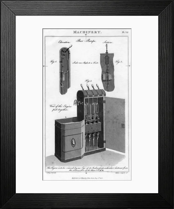 Framed Print : Beer pump, 1808. Artist: H Mutlow Framed Print : Beer pump, 1808. Artist: H Mutlow