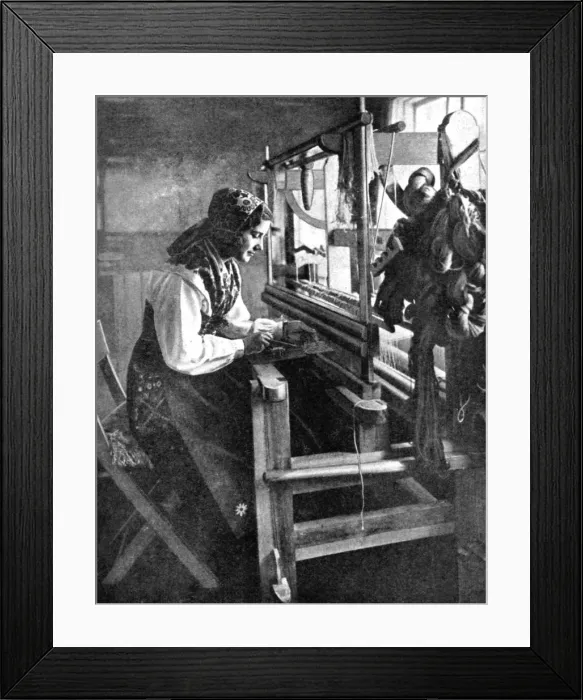 Framed Print : Woman using a loom, Sweden, 1936 Framed Print : Woman using a loom, Sweden, 1936