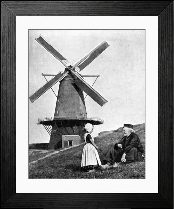 Framed Print : Traditional Dutch scene with windmill, Holland, 1936. Artist: Donald McLeish Framed Print : Traditional Dutch scene with windmill, Holland, 1936. Artist: Donald McLeish