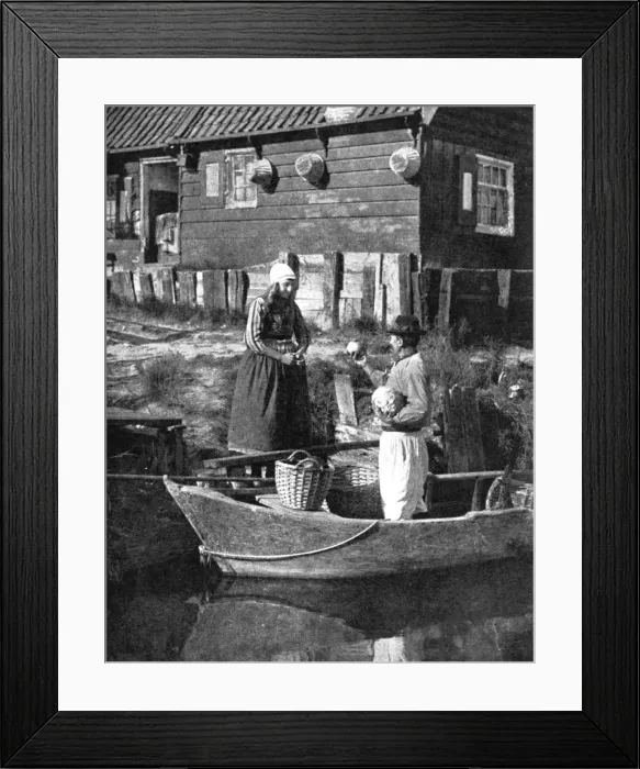 Framed Print : Greengrocer bringing goods by boat, Marken, Holland, 1936. Artist: Donald McLeish Framed Print : Greengrocer bringing goods by boat, Marken, Holland, 1936. Artist: Donald McLeish