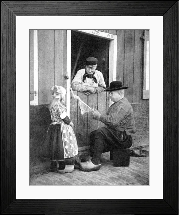 Framed Print : Dutch people wearing clogs, Marken, Holland, 1936. Artist: Donald McLeish Framed Print : Dutch people wearing clogs, Marken, Holland, 1936. Artist: Donald McLeish