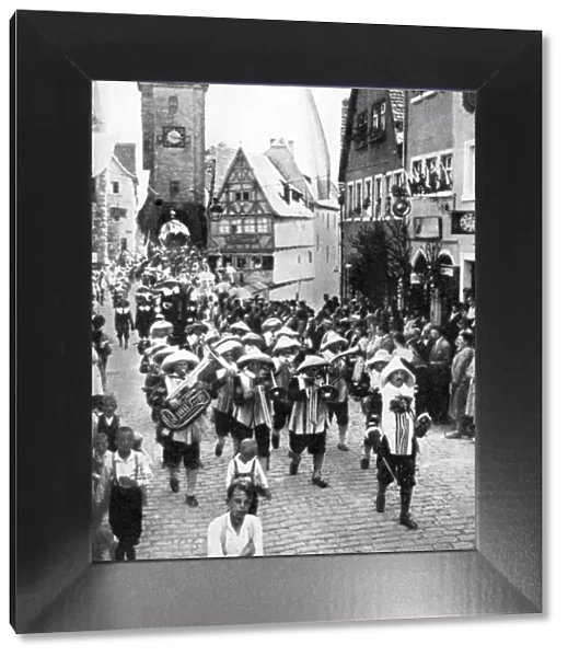 Festival in the medieval old town, Rothenburg ob der Tauber, Bavaria, Germany, 1936