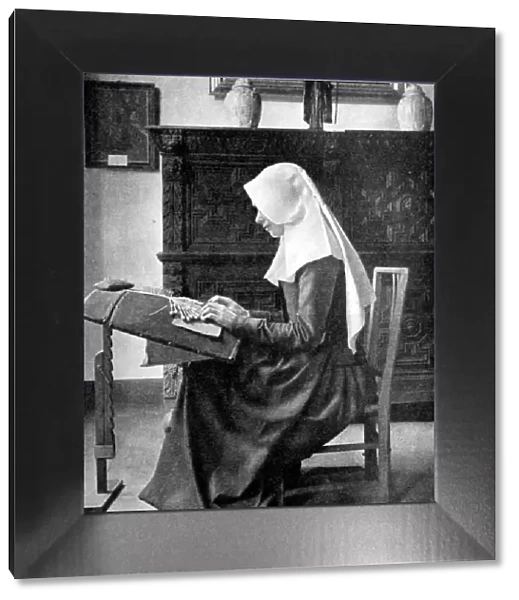 Nun making lace, Bruges, Belgium, 1936. Artist: Donald McLeish