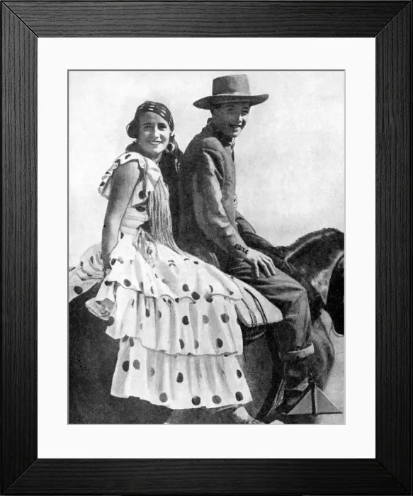 Framed Print : Dancers on their way to Seville, Spain, 1936. Artist: Fox Framed Print : Dancers on their way to Seville, Spain, 1936. Artist: Fox