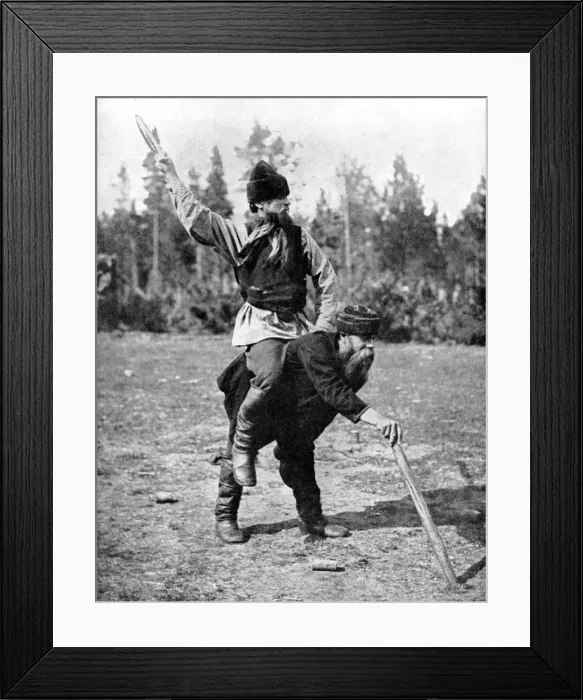 Framed Print : Finns playing Kykka, the national game, 1936. Artist: ENA Framed Print : Finns playing Kykka, the national game, 1936. Artist: ENA