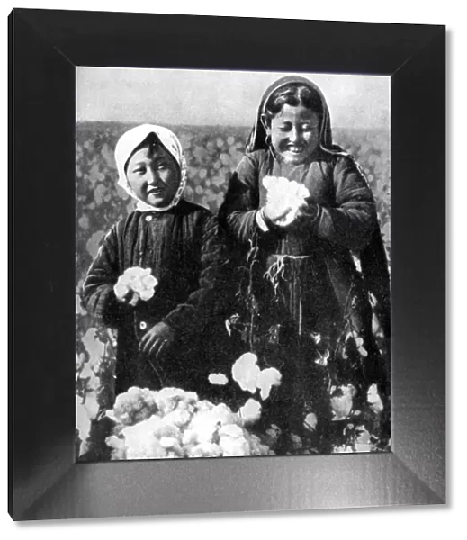 Girls in a cotton field, Kazakhstan, 1936