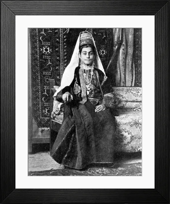 Framed Print : Christian woman in a wedding dress, Palestine, 1936. Artist: Donald McLeish Framed Print : Christian woman in a wedding dress, Palestine, 1936. Artist: Donald McLeish