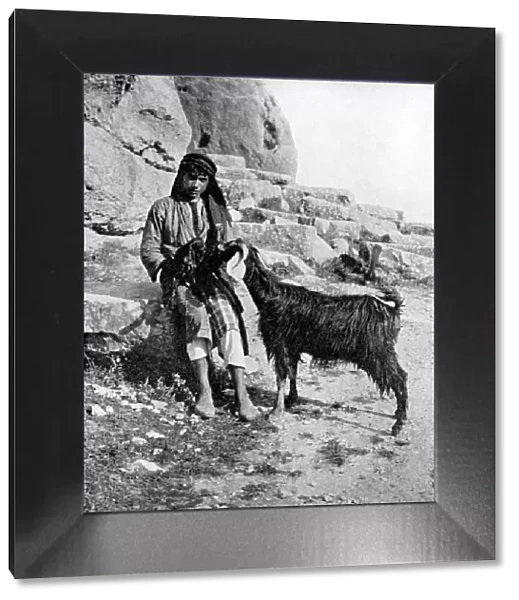 Arab boy and goat, Middle East, 1936. Artist: Donald McLeish