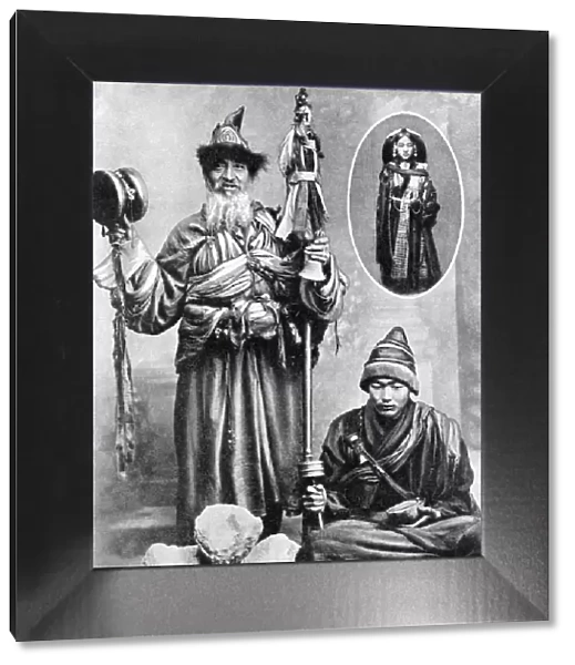 Tibetan priests, 1936. Artist: Ewing Galloway