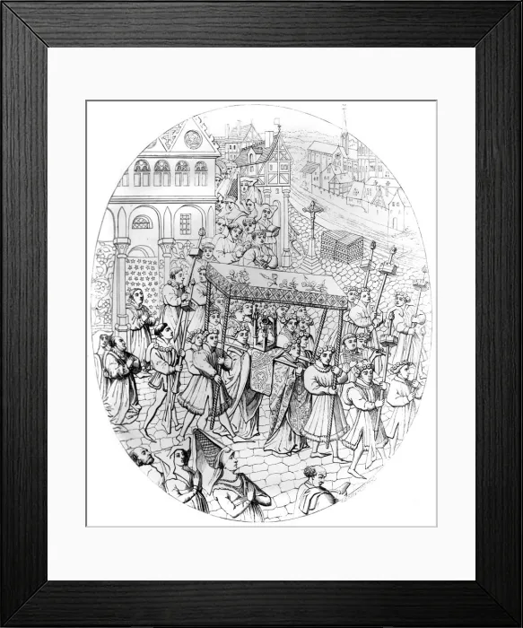 Framed Print : Religious procession, 1449-1456 (1849). Artist: A Bisson Framed Print : Religious procession, 1449-1456 (1849). Artist: A Bisson