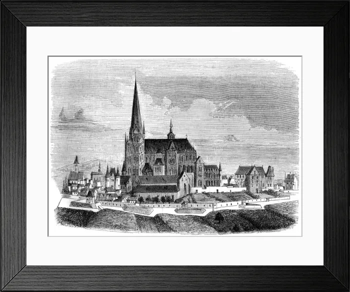 Framed Print : Abbey of Saint-Denis, late 16th century (1849) Framed Print : Abbey of Saint-Denis, late 16th century (1849)