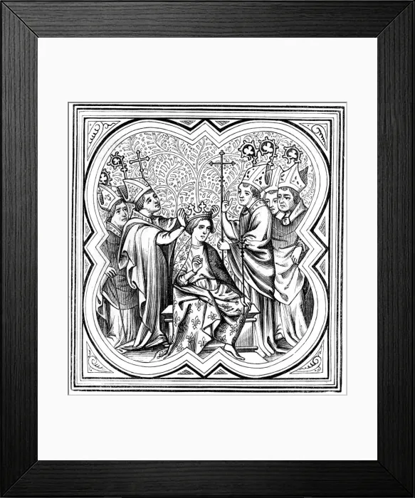 Framed Print : The coronation of Charlemagne (712-814), 14th century (1849) Framed Print : The coronation of Charlemagne (712-814), 14th century (1849)