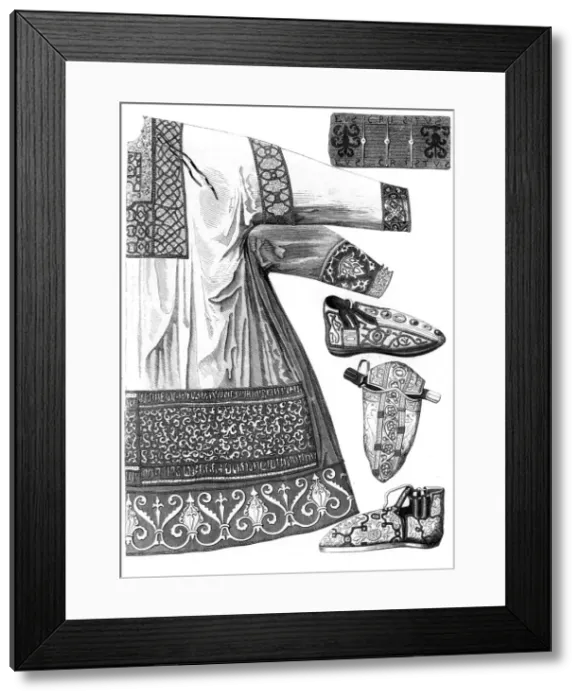 Framed Print : Royal garments of Charlemagne (742-814), 15th century (1849). Artist: A Bisson Framed Print : Royal garments of Charlemagne (742-814), 15th century (1849). Artist: A Bisson