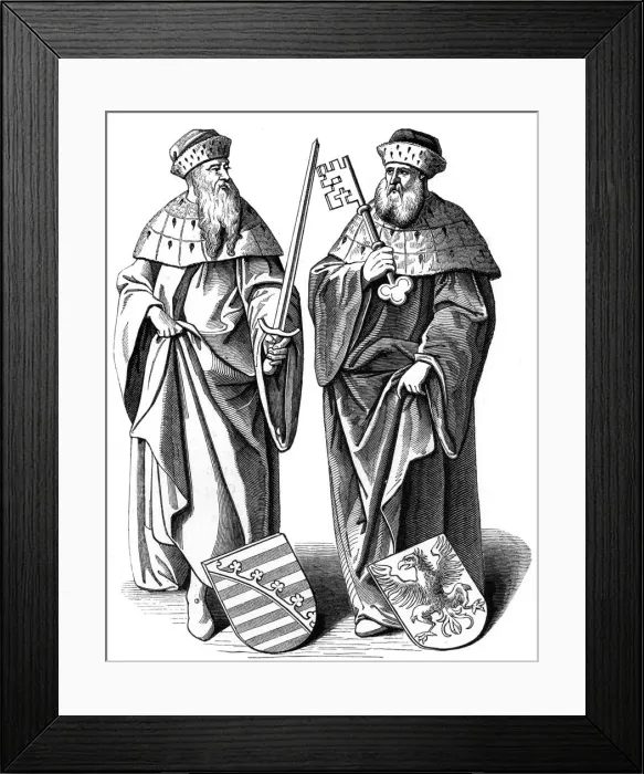 Framed Print : The Duke of Saxony and the Marquis of Brandenburg, c16th century (1849) Framed Print : The Duke of Saxony and the Marquis of Brandenburg, c16th century (1849)