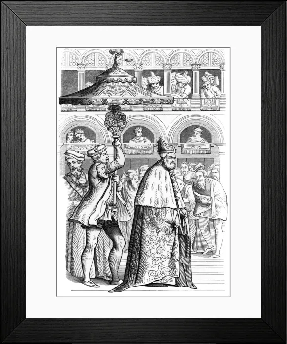 Framed Print : Grand procession of the Doge, Venice, Italy, 16th century (1849)