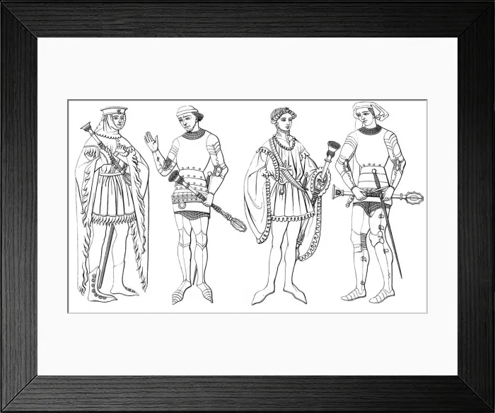 Framed Print : Sergeant at arms, 14th century (1849). Artist: Edward May Framed Print : Sergeant at arms, 14th century (1849). Artist: Edward May
