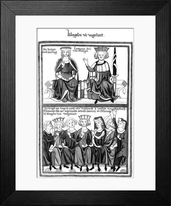 Framed Print : The Congress of Wartburg, 15th century (1849). Artist: A Bisson Framed Print : The Congress of Wartburg, 15th century (1849). Artist: A Bisson