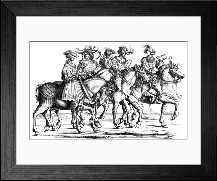 Framed Print : Officers of the table and the chamber of the imperial court, 1512 (1849). Artist: J Resch