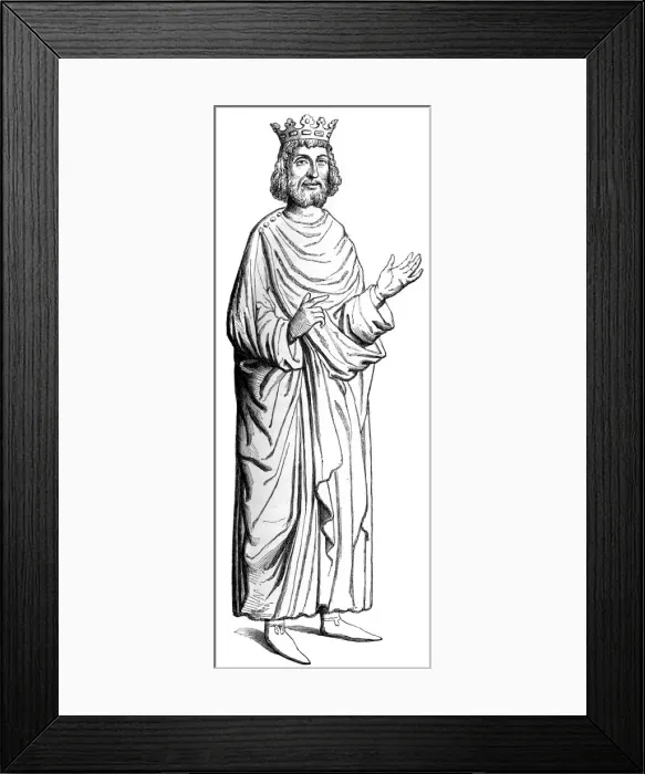 Framed Print : Dagobert I (603-689), Merovingian king, c16th century (1849) Framed Print : Dagobert I (603-689), Merovingian king, c16th century (1849)