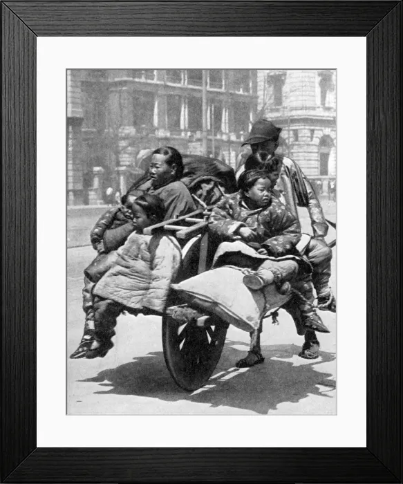 Framed Print : Chinese family on a cart, 1936. Artist: Sport & General Framed Print : Chinese family on a cart, 1936. Artist: Sport & General