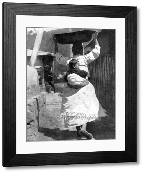 Framed Print : A Korean woman carrying a baby on her back, 1936. Artist: Wide World Photos Framed Print : A Korean woman carrying a baby on her back, 1936. Artist: Wide World Photos