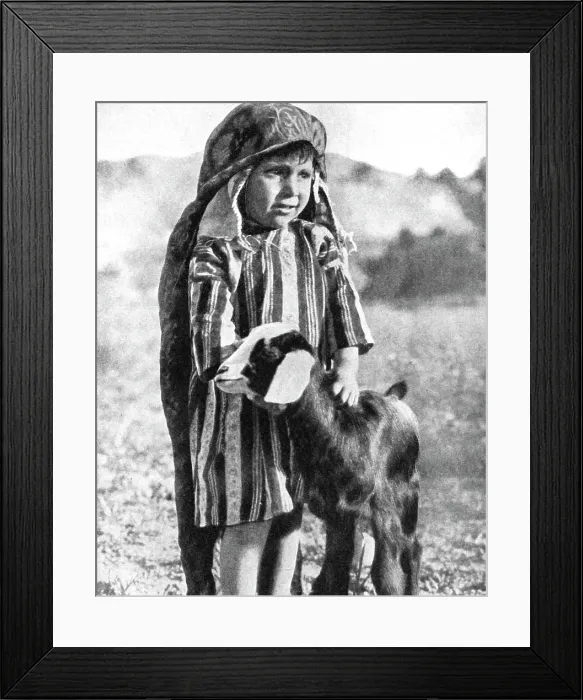 Framed Print : Tunisian boy in the Sahara Desert, 1936. Artist: Ewing Galloway Framed Print : Tunisian boy in the Sahara Desert, 1936. Artist: Ewing Galloway