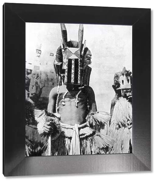 Visored mask of highland people, Africa, 1936. Artist: Wide World Photos