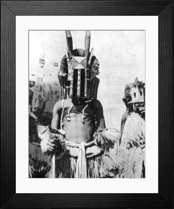 Framed Print : Visored mask of highland people, Africa, 1936. Artist: Wide World Photos Framed Print : Visored mask of highland people, Africa, 1936. Artist: Wide World Photos
