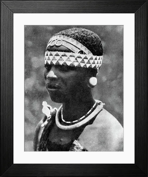 Framed Print : The wife of an Angoni chieftain, Mozambique, Africa, 1936. Artist: Wide World Photos Framed Print : The wife of an Angoni chieftain, Mozambique, Africa, 1936. Artist: Wide World Photos