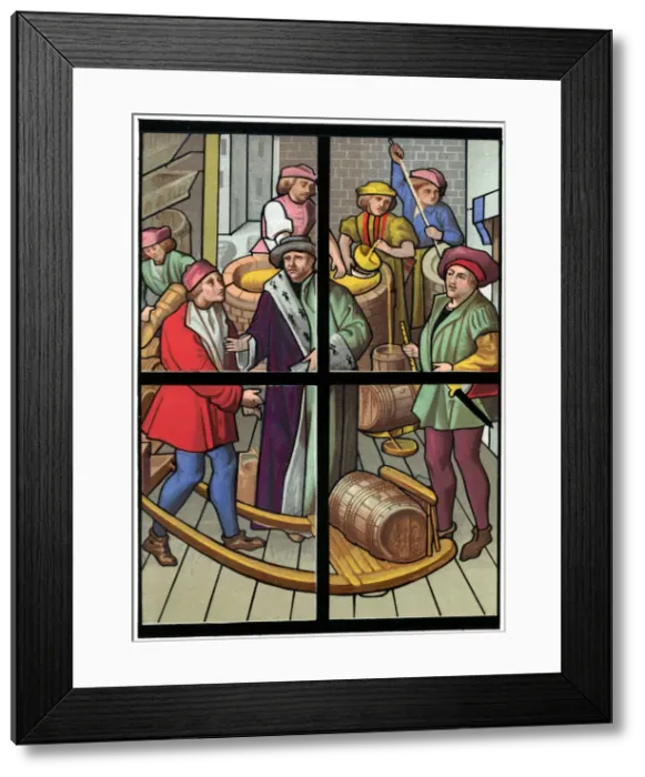 Framed Print : A brewery, 15th century (1849). Artist: Franz Kellerhoven Framed Print : A brewery, 15th century (1849). Artist: Franz Kellerhoven