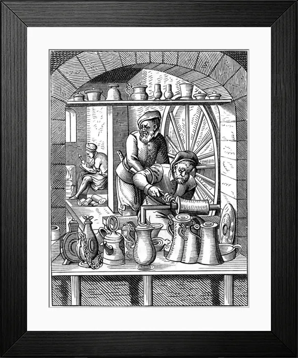 Framed Print : Tinman, 16th century (1849). Artist: Jost Amman Framed Print : Tinman, 16th century (1849). Artist: Jost Amman