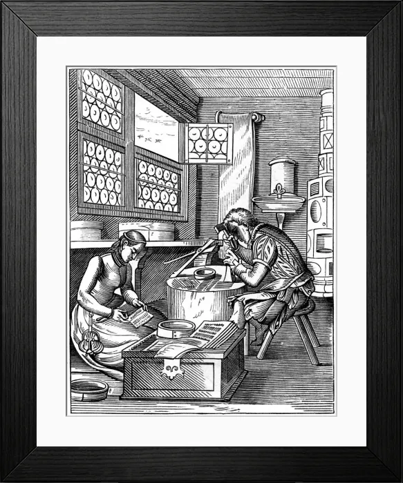 Framed Print : Clasp-maker, 16th century (1849). Artist: Jost Amman Framed Print : Clasp-maker, 16th century (1849). Artist: Jost Amman
