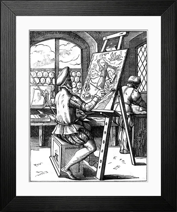 Framed Print : Painter, 16th century (1849). Artist: Jost Amman Framed Print : Painter, 16th century (1849). Artist: Jost Amman