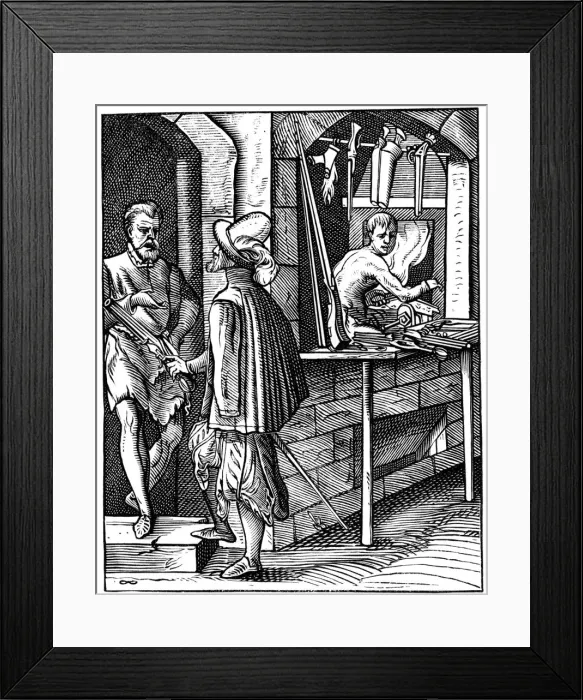 Framed Print : Arquebusier, 16th century (1849). Artist: Jost Amman Framed Print : Arquebusier, 16th century (1849). Artist: Jost Amman