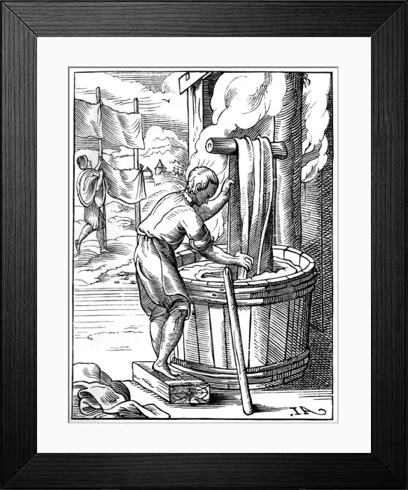Framed Print : Dyer, 16th century (1849). Artist: Jost Amman Framed Print : Dyer, 16th century (1849). Artist: Jost Amman