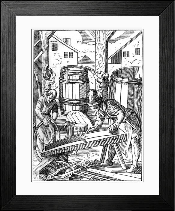 Framed Print : Cooper, 16th century (1849). Artist: Jost Amman Framed Print : Cooper, 16th century (1849). Artist: Jost Amman