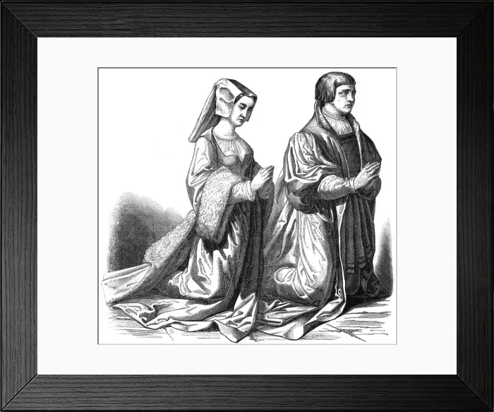 Framed Print : The bourgeoisie of Gand praying, 15th century (1846) Framed Print : The bourgeoisie of Gand praying, 15th century (1846)