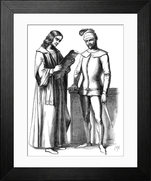 Framed Print : Italian costumes of the 15th century (1849) Framed Print : Italian costumes of the 15th century (1849)