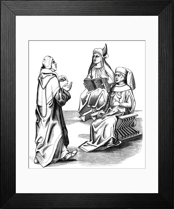 Framed Print : Italian doctors, 15th century (1849) Framed Print : Italian doctors, 15th century (1849)