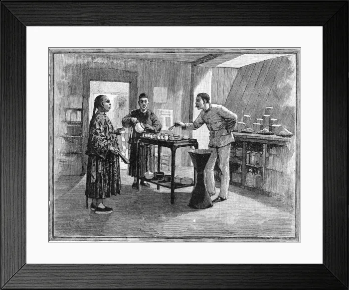 Framed Print : Tasting tea in China, 1888 Framed Print : Tasting tea in China, 1888