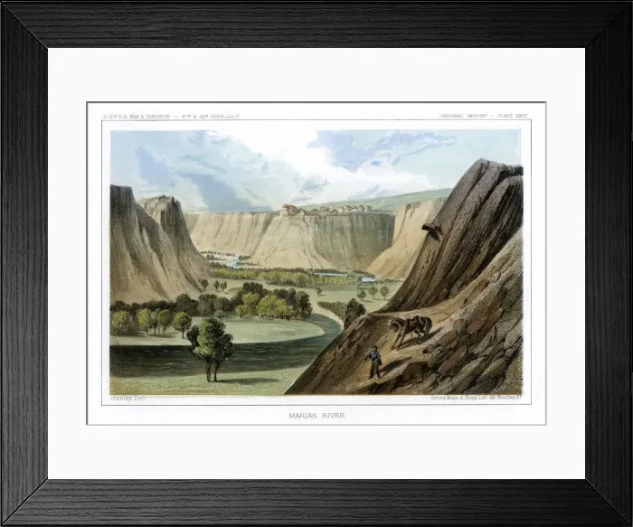 Framed Print : The Marias River, Montana, USA, 1856. Artist: John Mix Stanley Framed Print : The Marias River, Montana, USA, 1856. Artist: John Mix Stanley