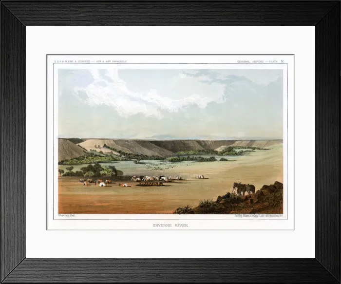 Framed Print : Cheyenne River, USA, 1856. Artist: John Mix Stanley