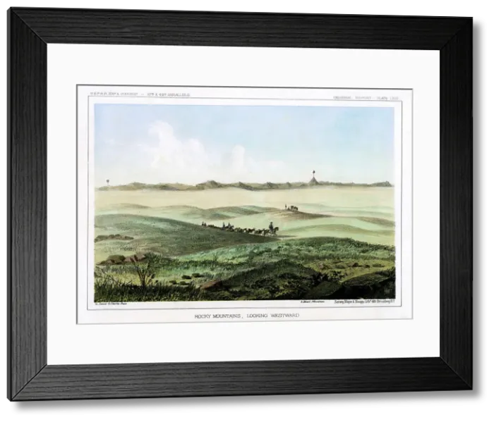 Framed Print : The Rocky Mountains, looking westward, USA, 1856. Artist: John Mix Stanley Framed Print : The Rocky Mountains, looking westward, USA, 1856. Artist: John Mix Stanley