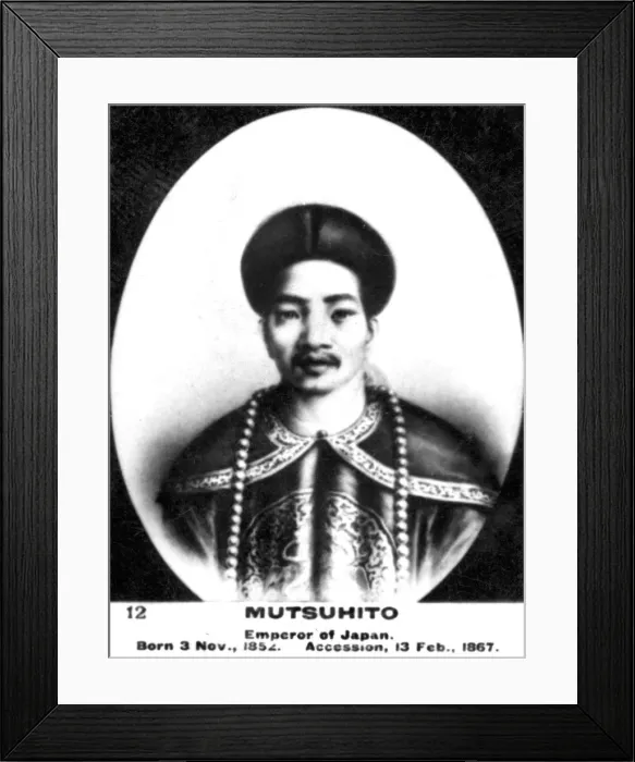 Framed Print : Mutsuhito, Emperor of Japan, (1852-1912), 20th century. Artist: Ogdens Guinea Gold Cigarettes Framed Print : Mutsuhito, Emperor of Japan, (1852-1912), 20th century. Artist: Ogdens Guinea Gold Cigarettes