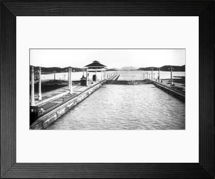 Framed Print : A lock on the Panama Canal, Panama, 1926 Framed Print : A lock on the Panama Canal, Panama, 1926